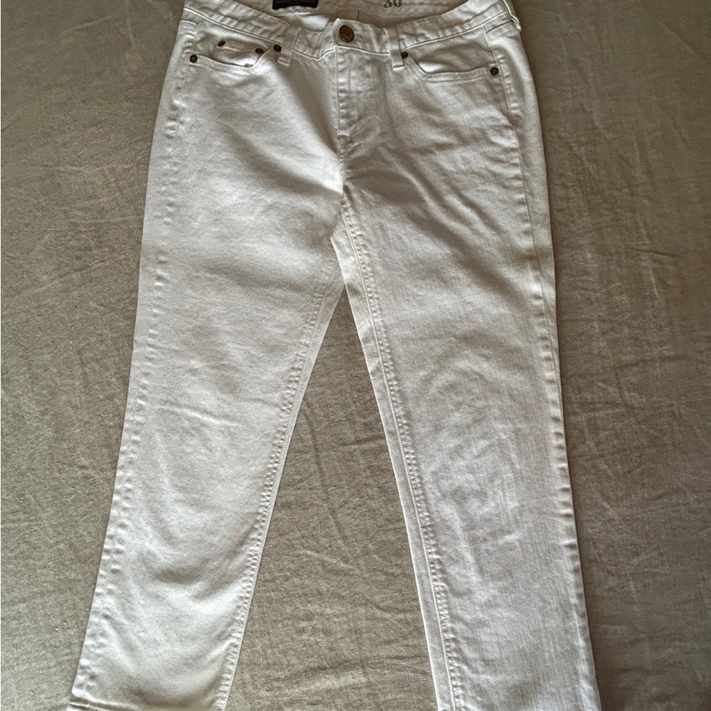 J. Crew White Ankle Cropped Jeans